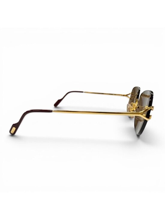 Cartier Rimless Two Point 2C Decor Eyewear Sunglasses Gold Bordeaux Brown 18 main image 6